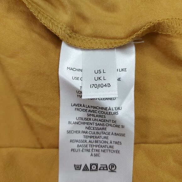 Free People We The Free Moon Dance Top Womens Large Gold Long Sleeve V-Neck - Picture 11 of 12